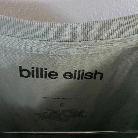 Billie Eilish small green happier that ever casual band singer shirt size Small - Picture 4 of 6